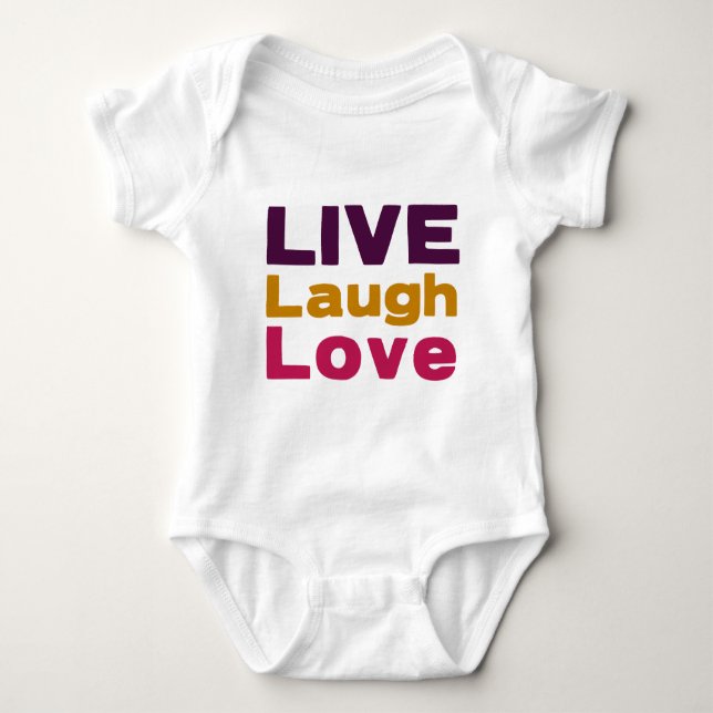 Body Para Bebê Live Laugh Love (Frente)