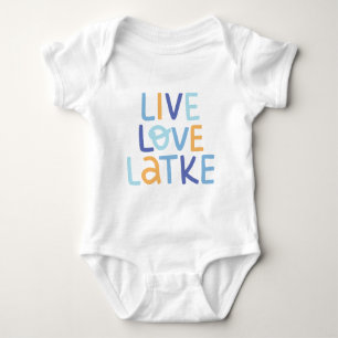 Body Para Bebê Live Love Latke Hanukkah Design