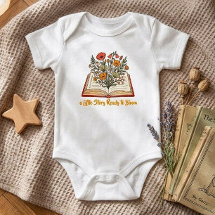 Body Para Bebê Livro Com Flores Silvestres (Presente de Recém-Nas