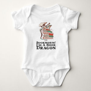Body Para Bebê Livros - Bookworm? Eu sou um Dragão de Livro