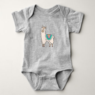 Body Para Bebê llama alpaca de desenho animado sorridente e feliz