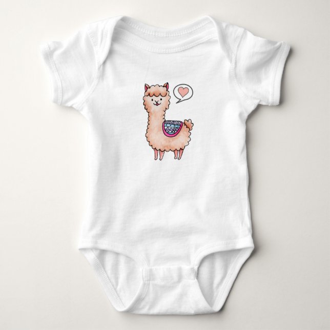 Body Para Bebê Llama do Coração (Frente)