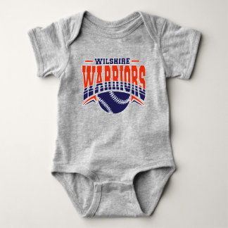 Body Para Bebê Logotipo de Baseball do Marinho de Guerreiros Wils