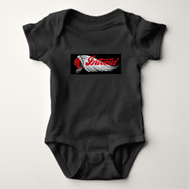 Body Para Bebê Logotipo de Moto Antiga Preto