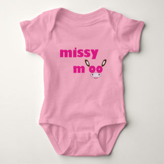 Body Para Bebê Logotipo de Vaca Missy Moo rosa
