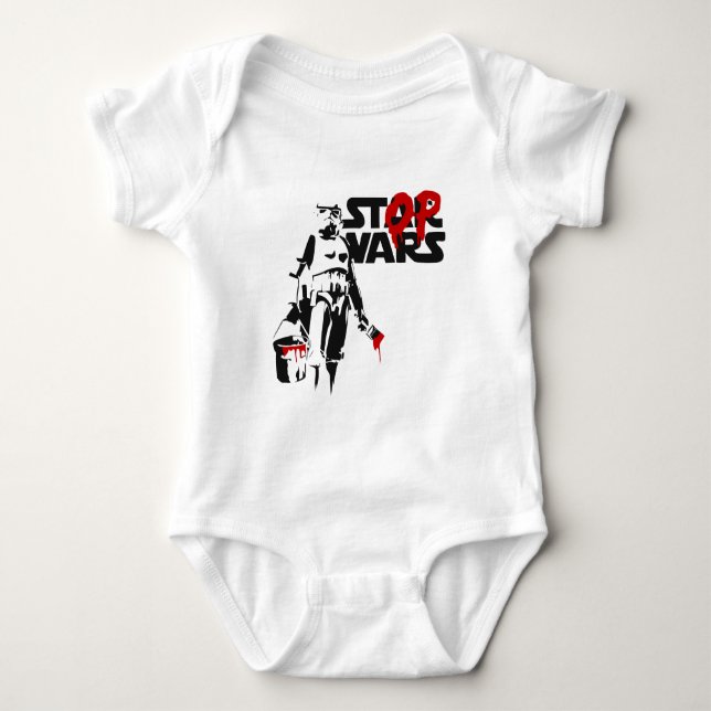Body Para Bebê Logotipo Paródia Stop Wars (Frente)