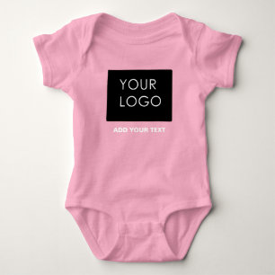 Body Para Bebê Logotipo Personalizado Empresa Rosa