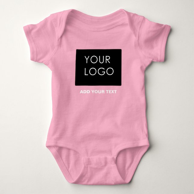 Body Para Bebê Logotipo Personalizado Empresa Rosa (Frente)