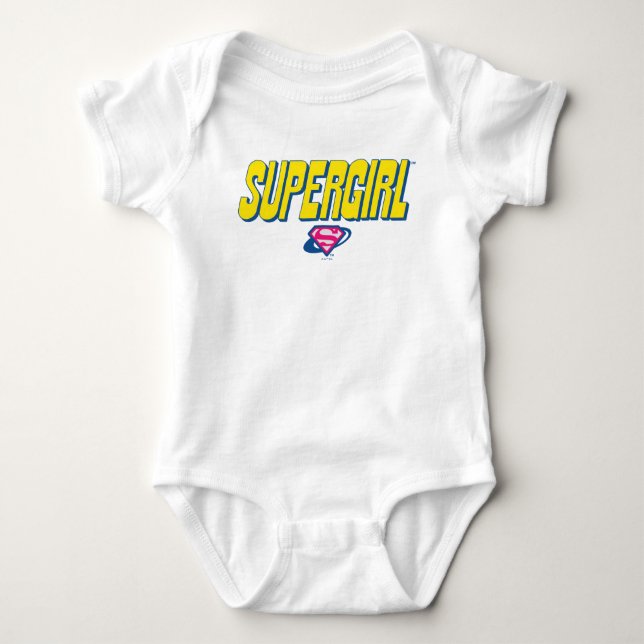 Body Para Bebê Logotipo Pop Supergirl (Frente)