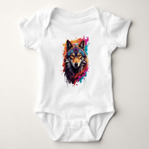 Body Para Bebê Logotipo Wolf Animal Design-87694