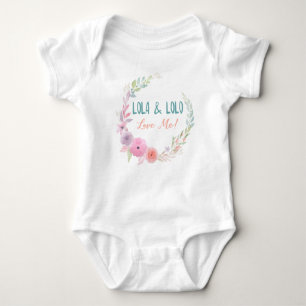 Body Para Bebê Lola & Lolo amam-me grinalda floral