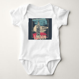 Body Para Bebê London Big Ben: Poster de tipografia