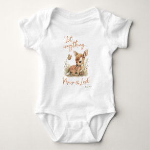 Body Para Bebê Louvado Senhor Wildflower Deer Christian