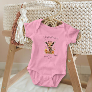 Body Para Bebê Louve ao Senhor Jesus Girafa