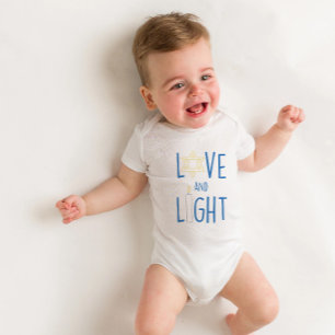 Body Para Bebê Love and Light Hannukah