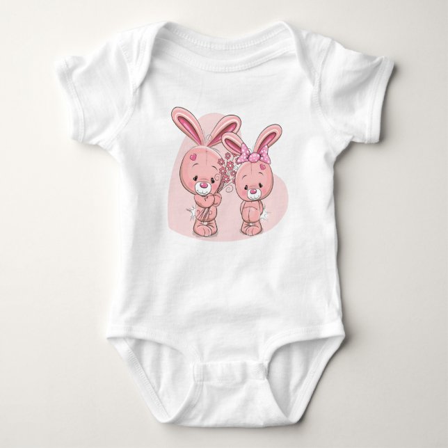 Body Para Bebê Love Bunnies (Frente)
