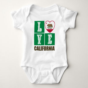 Body Para Bebê Love California State Flag Heart Pride