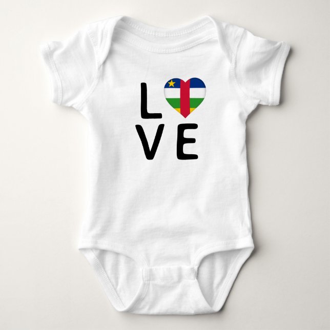 Body Para Bebê Love - Central African Republic Flag (Frente)