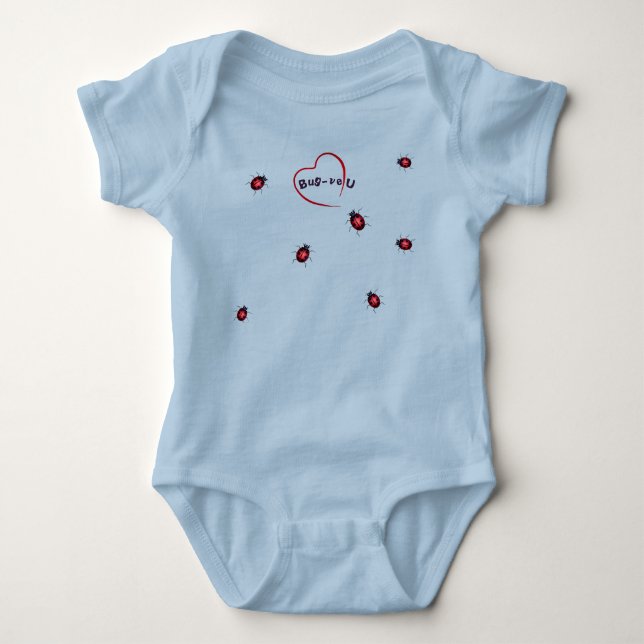 Body Para Bebê Love Cute Ladybug Divertido - (Frente)