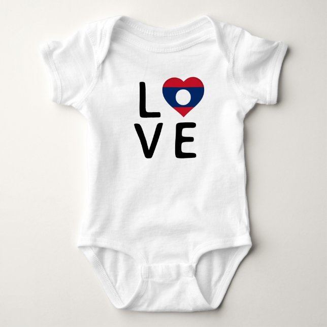 Body Para Bebê Love - Laos Flag (Frente)