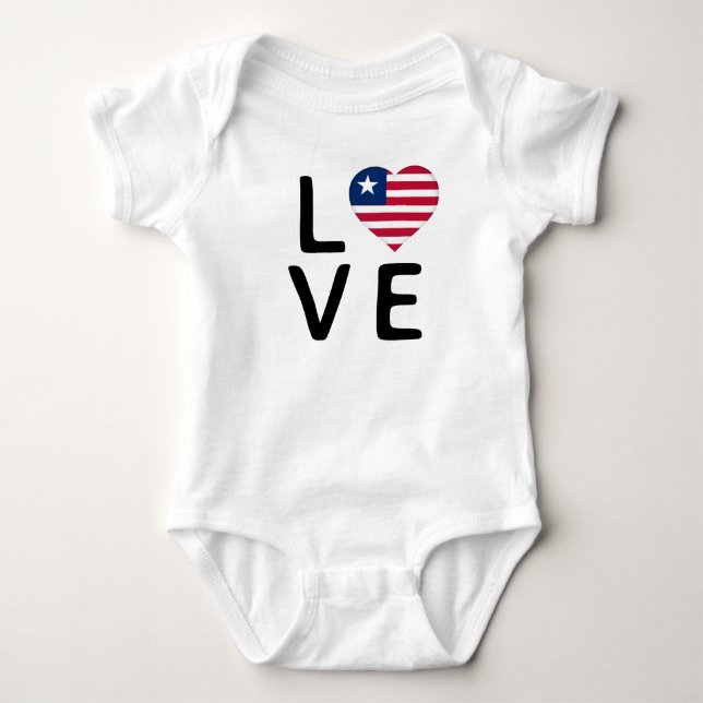 Body Para Bebê Love - Libéria Flag (Frente)