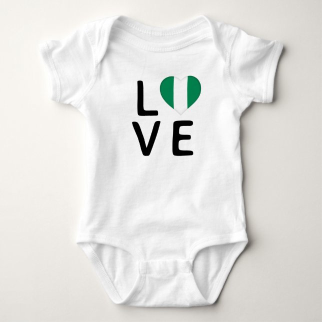 Body Para Bebê Love - Nigéria Flag (Frente)
