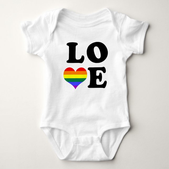 Body Para Bebê Love Rainbow Pride (Frente)
