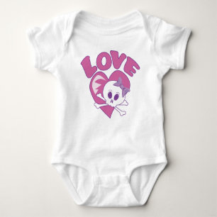 Body Para Bebê Love Skull