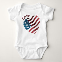 Love USA America Baby Jersey Bodycase