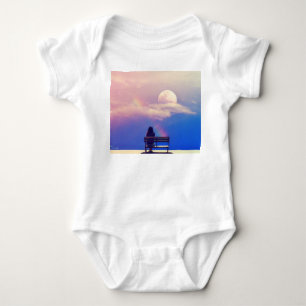 Body Para Bebê Lua Arco-íris: Beleza Pastel Sky.