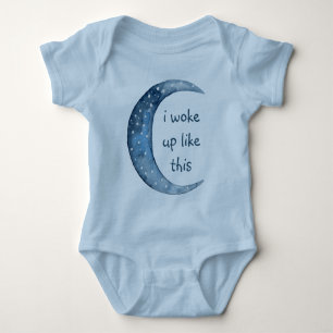 Body Para Bebê Lua azul   Texto personalizado para o bebê