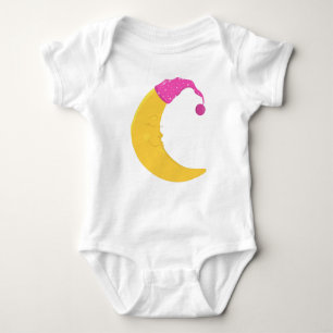 Body Para Bebê Lua Dormindo, Lua Fresca, Lua Amarela, Chapéu Notu