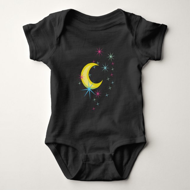Body Para Bebê Lua e Estrelas (Frente)
