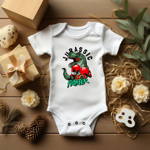Body Para Bebê Lutador de Boxe Jurássico T-Rex Menino