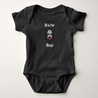 Body Para Bebê M é de Metal Metalhead