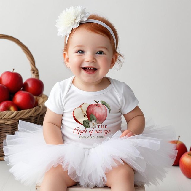 Body Para Bebê Maçã do Nosso Bebê De Olho (Apple of our eye baby bodysuit  )