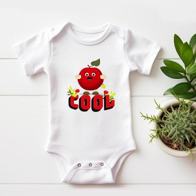Body Para Bebê Maçã vermelha-branca (Criador carregado)