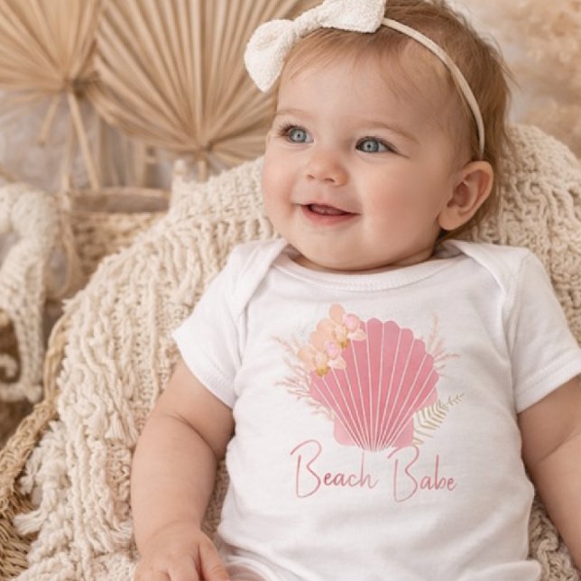 Body Para Bebê Macacão Boho Beach Babe Baby Costas Concha do Mar (Criador carregado)
