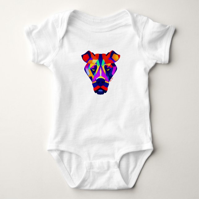 Body Para Bebê Macacão branco de bebê do cachorro de Alexander (Frente)