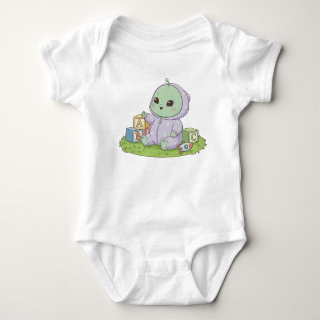 Body Para Bebê Macacão de Bebê Alien (Frente)