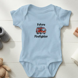 Body Para Bebê Macacão de Bebê Caminhão de Bombeiros Bonito Futur