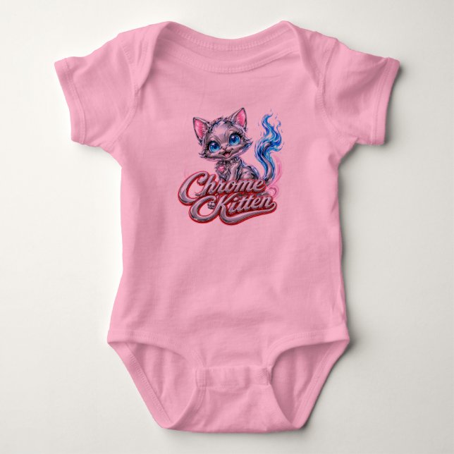 Body Para Bebê Macacão de Bebê Chrome Kitten (Frente)
