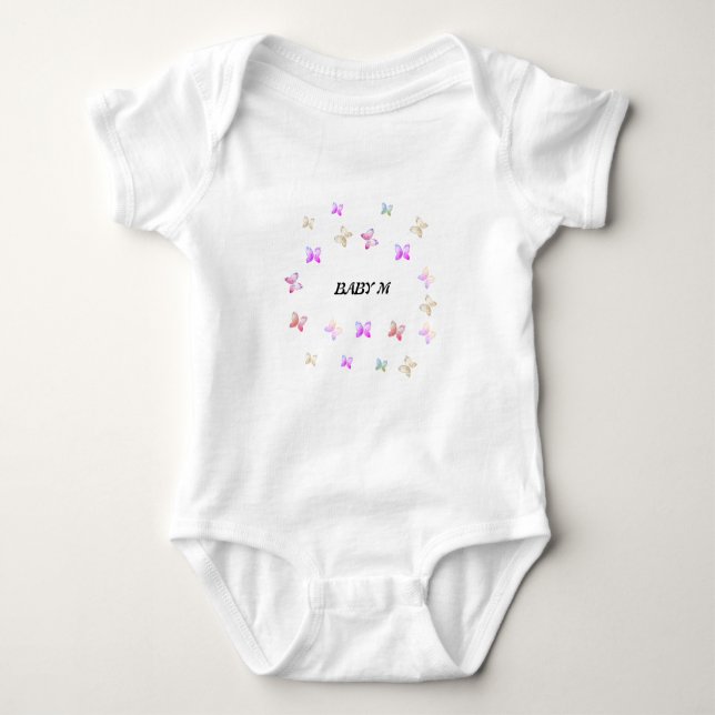 Body Para Bebê macacão de bebê com borboleta (Frente)