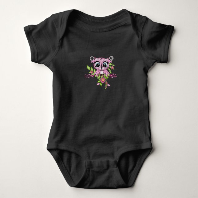Body Para Bebê Macacão de Bebê com Desenho de Coruja (Frente)