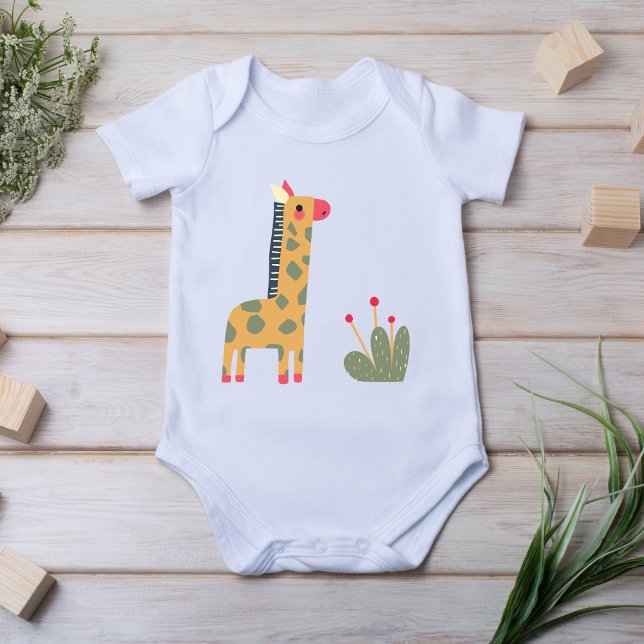 Body Para Bebê Macacão de Bebê com Estampa de Girafa Boho (Criador carregado)