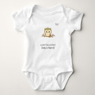 Body Para Bebê Macacão de Bebê Coruja Fofa Chibi com Nome Persona