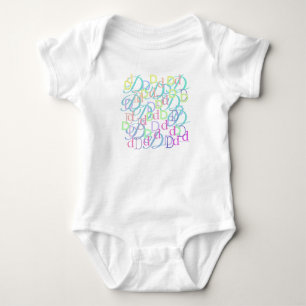 Body Para Bebê Macacão de Bebê "D" Confete de Letras
