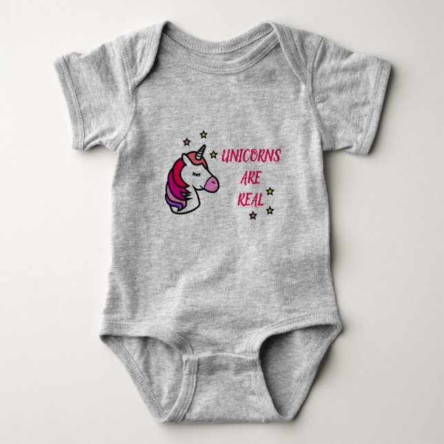 Body Para Bebê Macacão de bebê de unicórnio (Frente)