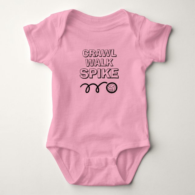 Body Para Bebê Macacão de bebê de vôlei engraçado Crawl Walk Spik (Frente)