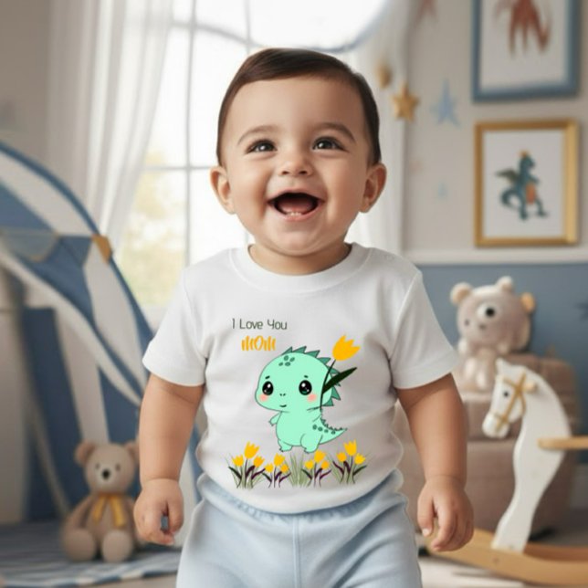 Body Para Bebê Macacão de Bebê Dinossauro de Hortelã Fofo (Criador carregado)